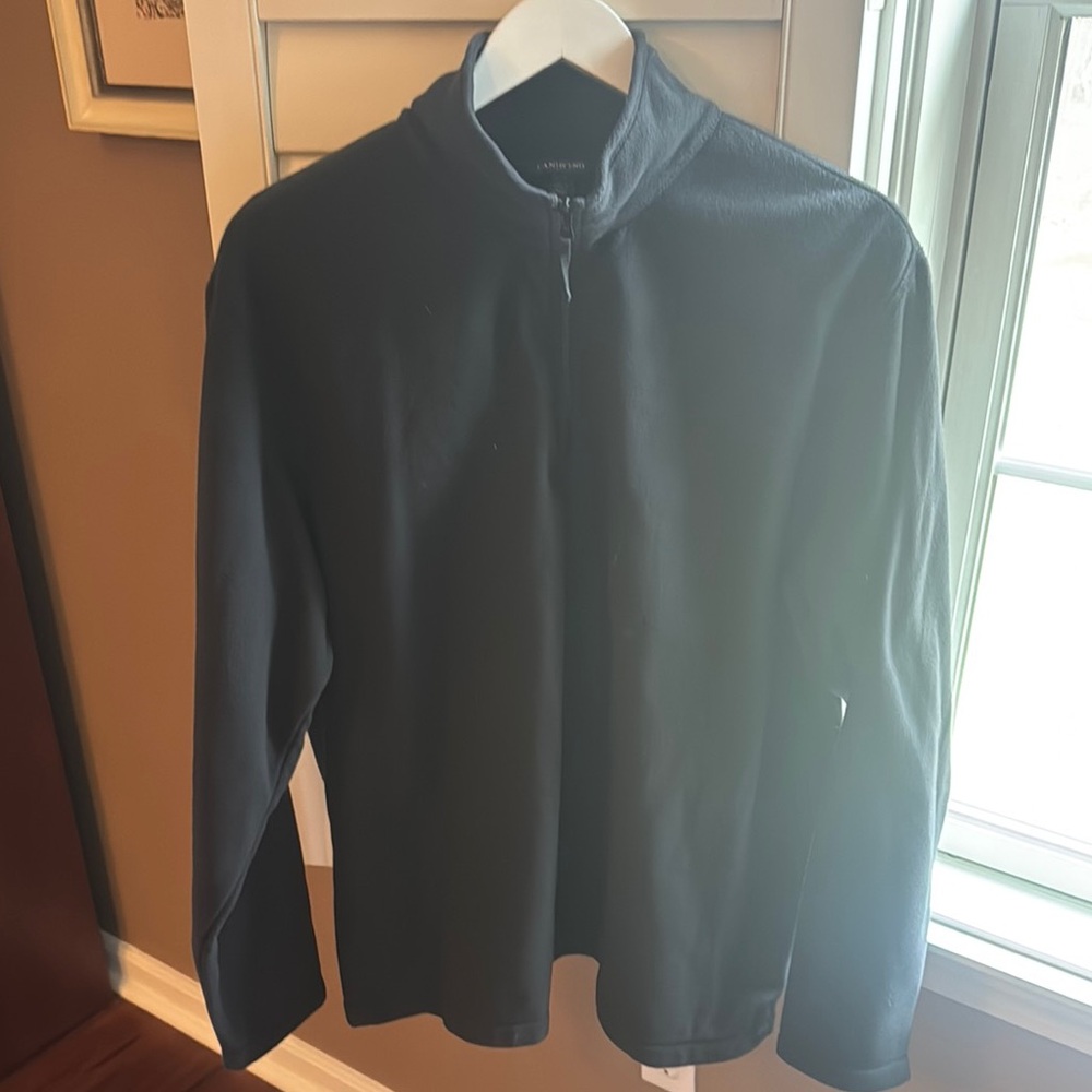 Lands End Black Quarter-Zip Pullover Fleece